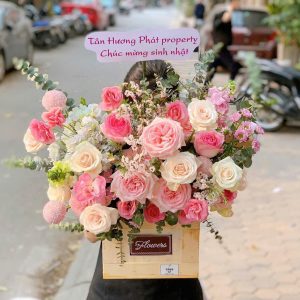 Giỏ Hoa Sinh Nhật Tone pastel - CSH061