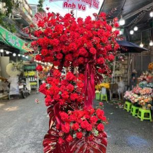 Kệ Hoa 2 Tầng Tone Đỏ Khí Chất